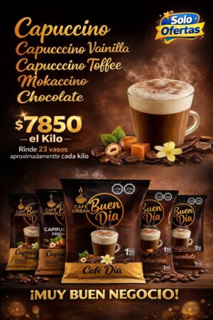 cartel capuccinos Recarga cappuccino premium 1 kilo